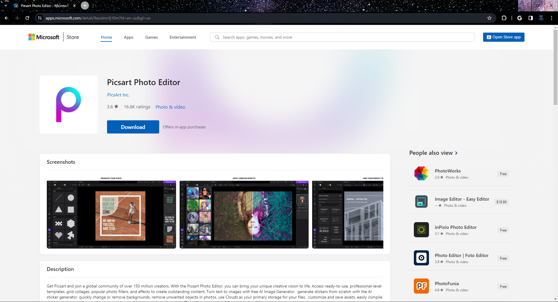 Picsart From Microsoft Store